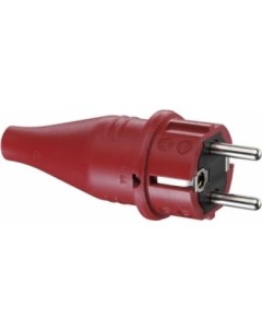 Вилка 1419140 с з резиновая IP44 16A 2P E 250V для кабеля сечением 1 5 мм2 красный Abl