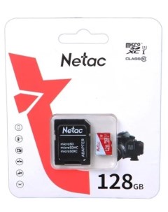 Карта памяти MicroSDXC 128GB NT02P500ECO 128G R P500 Eco Class 10 UHS I SD адаптер Netac