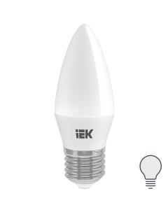 Лампа светодиодная свеча Е27 7 Вт 4000 К свет холодный белый Iek