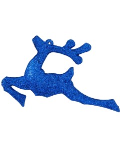 Елочная игрушка Олень в прыжке 13 см синий Без бренда