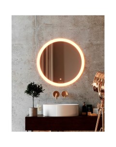 Зеркало для ванной Тип 4 с подсветкой o70 см цвет серебро Без бренда