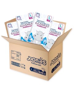 Подгузники Premium Soft L 9 14 кг 42 шт 4 упаковки Joonies