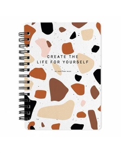 Блокнот Terrazzo, 80 листов, клетка, мягкий переплет, спираль, 10,2 х 14,2 см, бежевый Be smart