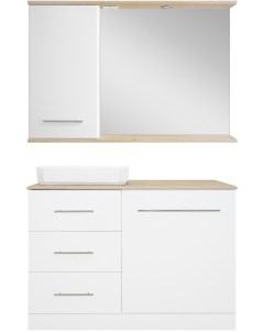 Комплект мебели под стиральную машину Респект 120 левый белый Misty