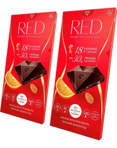 Шоколад Red Темный Апельсин и Миндаль 85г упаковка 2 шт Chocolette confectionary