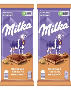 Шоколад Milka Молочный с пастой из миндаля и с дробленым карамелизованным соленым миндалем 85г упако Mondelez