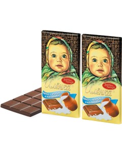 Шоколад Аленка молочный 90г упаковка 2 шт Красный октябрь