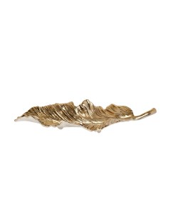 Блюдо декоративное металлическое Лист золото хром Garda decor