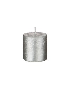 Свеча цилиндр 5 см серебряная Garda decor