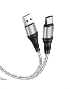 Кабель USB USB Type C 3A 1м серый X50 734242 Hoco