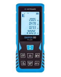 Дальномер лазерный от 5 см до 80 м точность до 1 5 мм ударопрочный аккумулятор SNIPER 80 PLUS IM0129 Instrumax