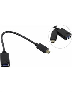 Кабель переходник USB USB Type C 20см черный TC304 02OTG 5bites