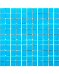 Мозаика Natural Color palette микс голубая стеклянная 300х300х4 мм глянцевая Mir mosaic