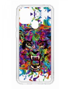 Противоударный чехол для Samsung Galaxy M31 Kruche Print Colored beast прозрачный