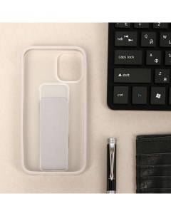 Чехол для iPhone 12 mini с ремешком подставкой пластиковый серый Luazon home
