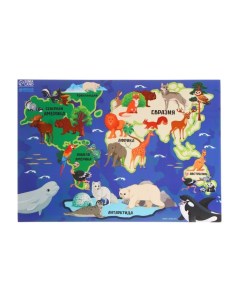 Коврик для лепки с нескользящим покрытием Карта мира 29 7х21 см Школа талантов