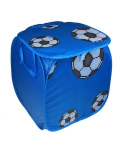 Корзина для игрушек Футбол с ручками и крышкой цвет синий Bazar