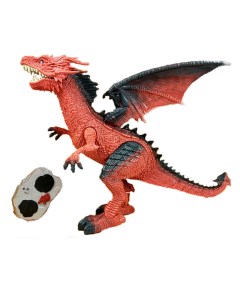 Радиоуправляемая игрушка Красный дракон с пультом свет звук пар 30 см Starfriend