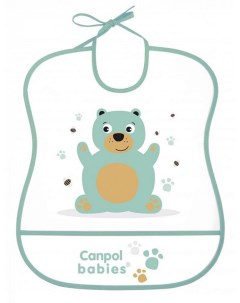 Нагрудник пластиковый мягкий Canpol арт 2 919 цвет цвет бирюзовый рисунок мишка Canpol babies