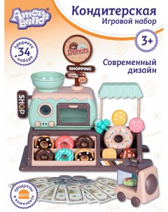 Игровой набор детский Кафе кондитерская магазин свет звук голубой JB0211459 Amore bello