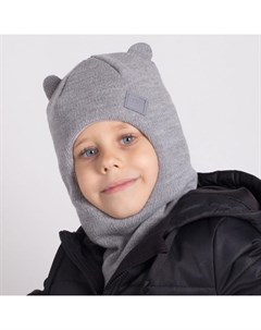 Шапка шлем для мальчика цвет серый размер 50 54 Hohloon