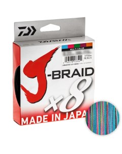 Шнур J braid X8 300м 0 18мм MULTICOLOR Daiwa