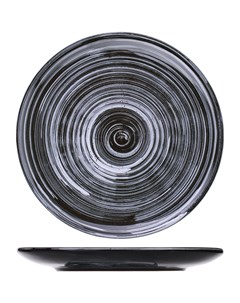 Тарелка Маренго мелкая 220х220х20мм керамика черный серый Борисовская керамика