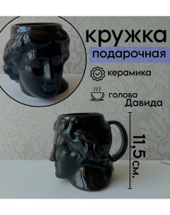 Кружка для кофе и чая 500 мл голова Давида в подарочной упаковке CupDavid Black Vilagio