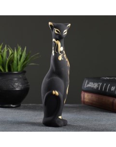 Фигура Кошка Багира наклоненная роспись 5х4х20см черная Хорошие сувениры