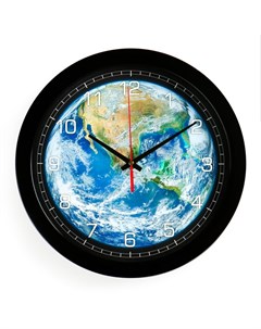 Часы настенные серия Природа Планета Земля плавный ход d 28 см Соломон