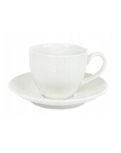 Чашка с блюдцем Zina White фарфоровые 16 см Porcelana bogucice