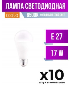 Лампа светодиодная E27 17W A60 6500K арт 688327 10 шт Ecola