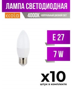 Лампа светодиодная E27 7W 4000K арт 496769 10 шт Ecola