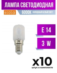 Лампа светодиодная E14 3W T25 6000K для холодильников 651725 10 шт Ecola