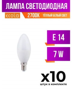 Лампа светодиодная E14 7W 2700K арт 496757 10 шт Ecola