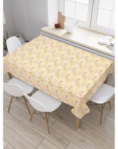Скатерть прямоугольная на кухонный стол Цветочный набор из оксфорда 180x145 см Joyarty