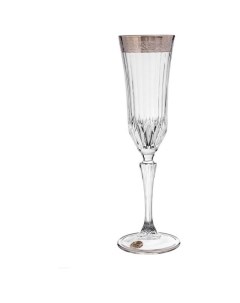 Бокалы для шампанского 180 мл 6 шт Адажио Цветочный узор Платина 246228 Bohemia design