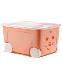Детский ящик для игрушек COOL на колёсах 50 литров цвет персиковая карамель Plastic centre