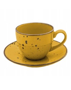 Чайная пара Alumina Yellow желтая d 16 см 300 мл Porcelana bogucice