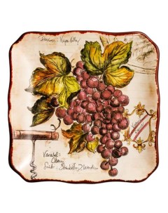 Тарелка Виноделие красный виноград 2 21 см Certified international