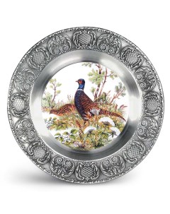 Декоративная тарелка Фазан настенная 23 см серебристая Artina sks