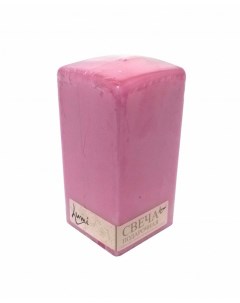 Свеча призма квадратная 6x6x15 см розовая Lumi