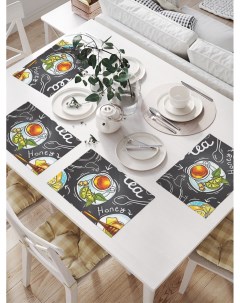 Комплект салфеток Чашка чая для сервировки стола 32х46 см 4 шт Joyarty