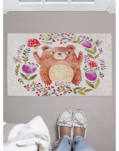 Придверный коврик Радостный медведь для обуви 75x45 см Joyarty