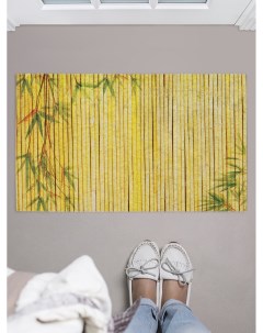 Придверный коврик Бамбуковое заграждение с листьями для обуви 75x45 см Joyarty