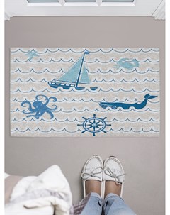 Придверный коврик Сказка про море для обуви 75x45 см Joyarty