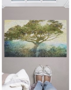 Придверный коврик Иллюзия у солнечного дерева для обуви 75x45 см Joyarty