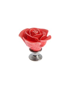 Ручка кнопка Роза керамическая цвет караловый основание цинк 4 шт Nobrand