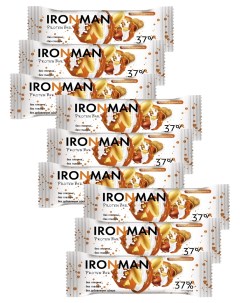 Протеиновые батончики Protein bar 37 без сахара арахис и карамель 9 шт по 50 г Ironman