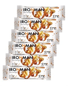 Батончик 37 Protein bar без сахара Арахис карамель 6х50г Ironman